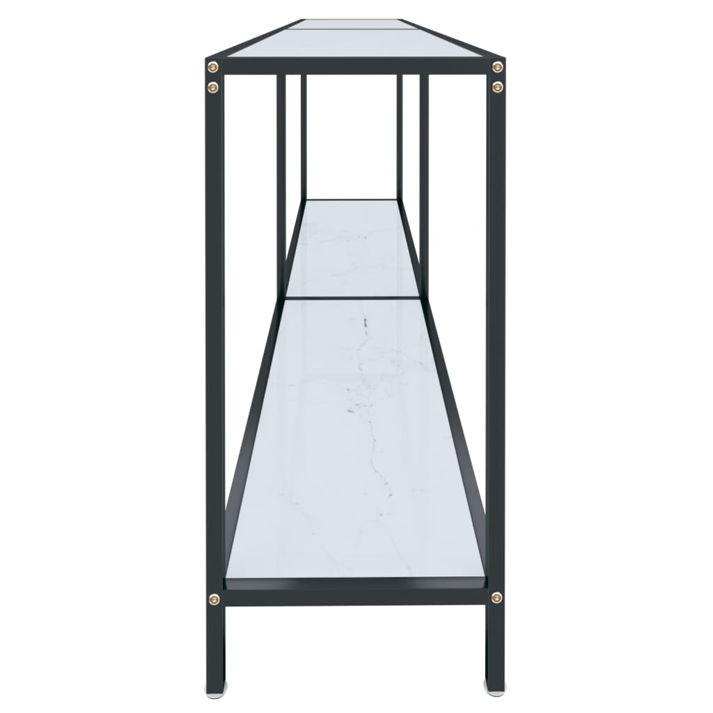 Wandtafel 80X35X75,5 Cm Gehard Glas Wit 180 x 35 x 75.5 cm Wit marmer