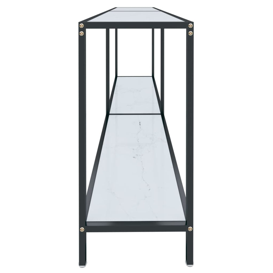 Wandtafel 80X35X75,5 Cm Gehard Glas Wit 180 x 35 x 75.5 cm Wit marmer