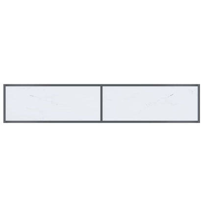 Wandtafel 80X35X75,5 Cm Gehard Glas Wit 180 x 35 x 75.5 cm Wit marmer