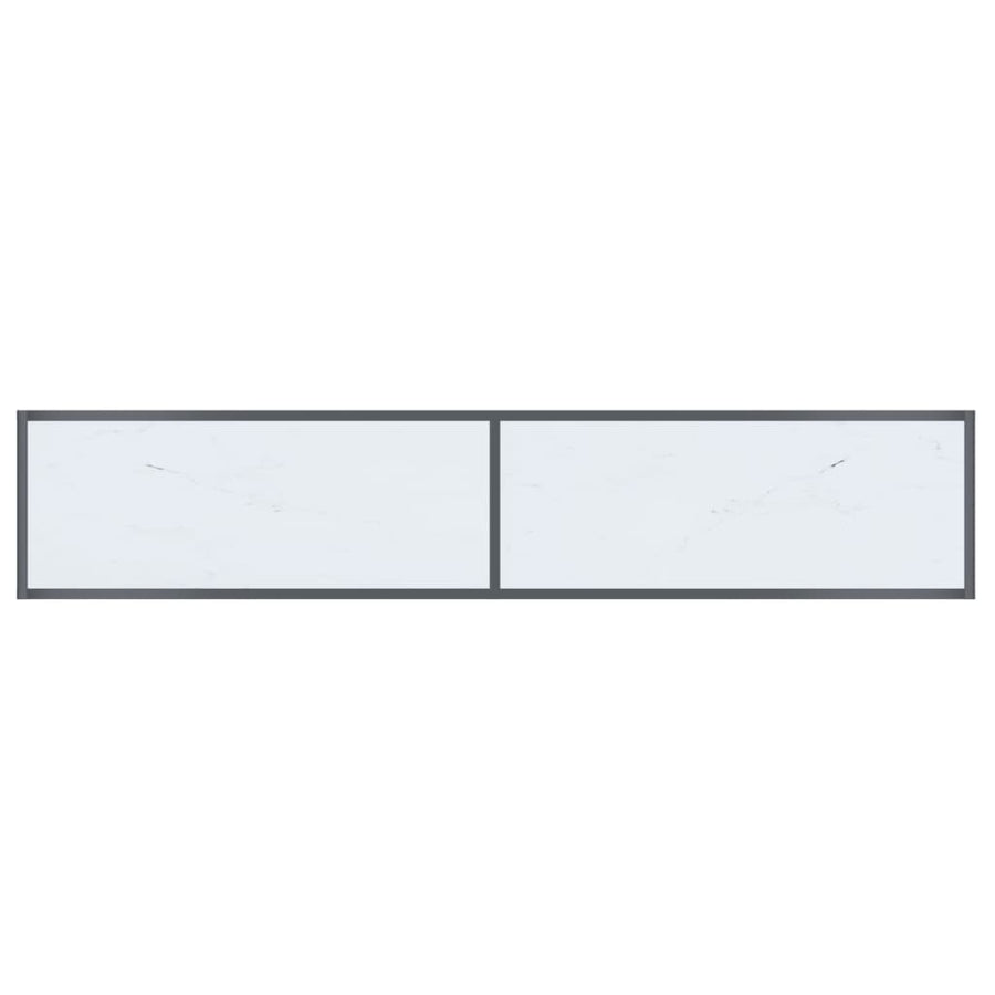 Wandtafel 80X35X75,5 Cm Gehard Glas Wit 180 x 35 x 75.5 cm Wit marmer