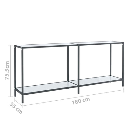 Wandtafel 80X35X75,5 Cm Gehard Glas Wit 180 x 35 x 75.5 cm Wit marmer