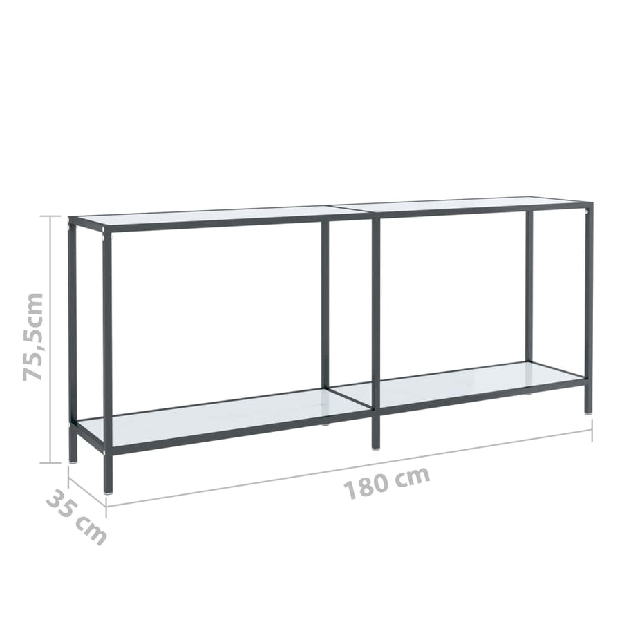 Wandtafel 80X35X75,5 Cm Gehard Glas Wit 180 x 35 x 75.5 cm Wit marmer