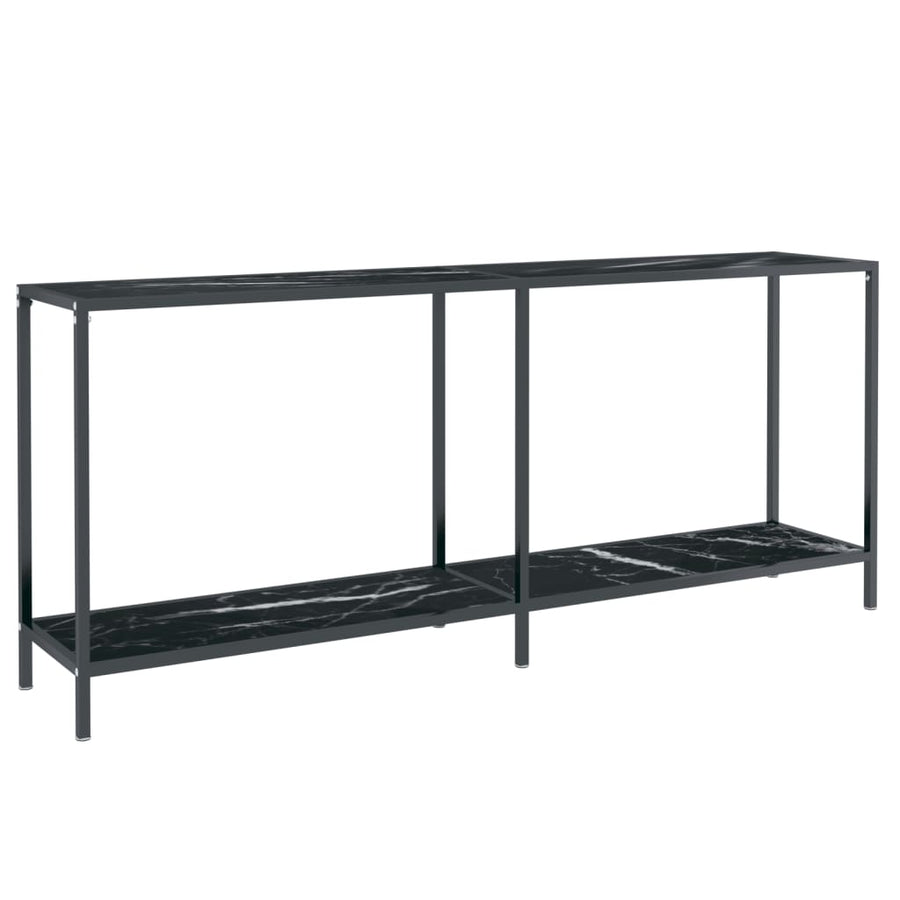 Wandtafel 80X35X75,5 Cm Gehard Glas Zwart 180 x 35 x 75.5 cm Zwart marmer