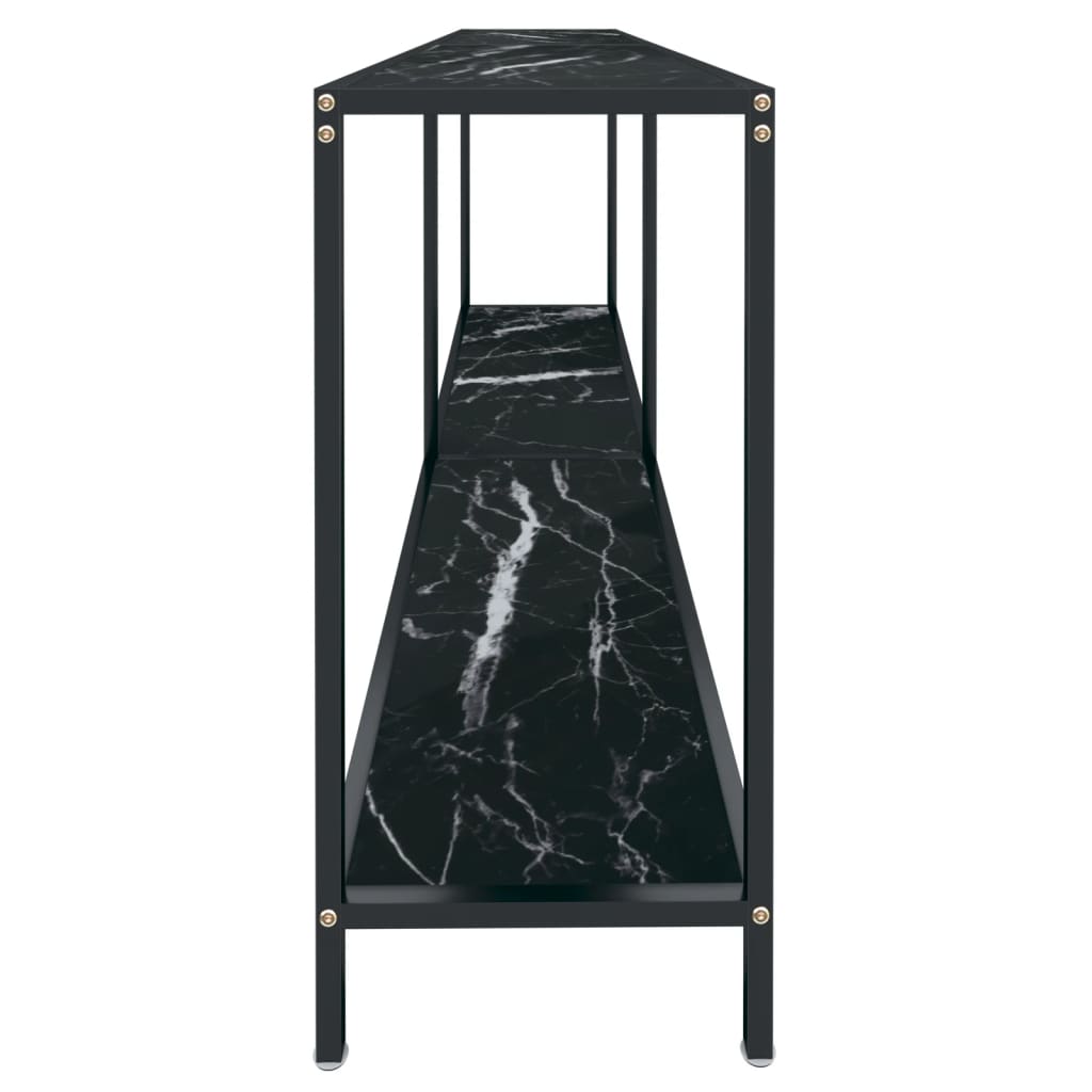 Wandtafel 80X35X75,5 Cm Gehard Glas Zwart 180 x 35 x 75.5 cm Zwart marmer
