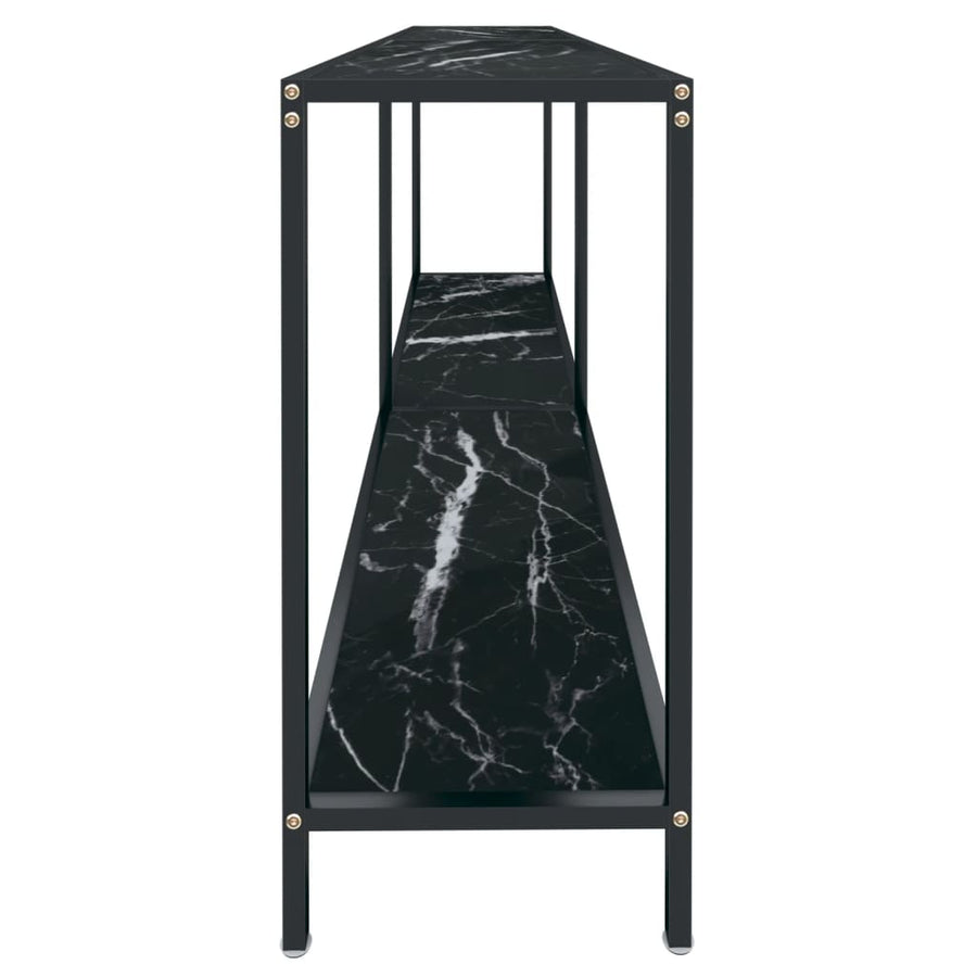 Wandtafel 80X35X75,5 Cm Gehard Glas Zwart 180 x 35 x 75.5 cm Zwart marmer