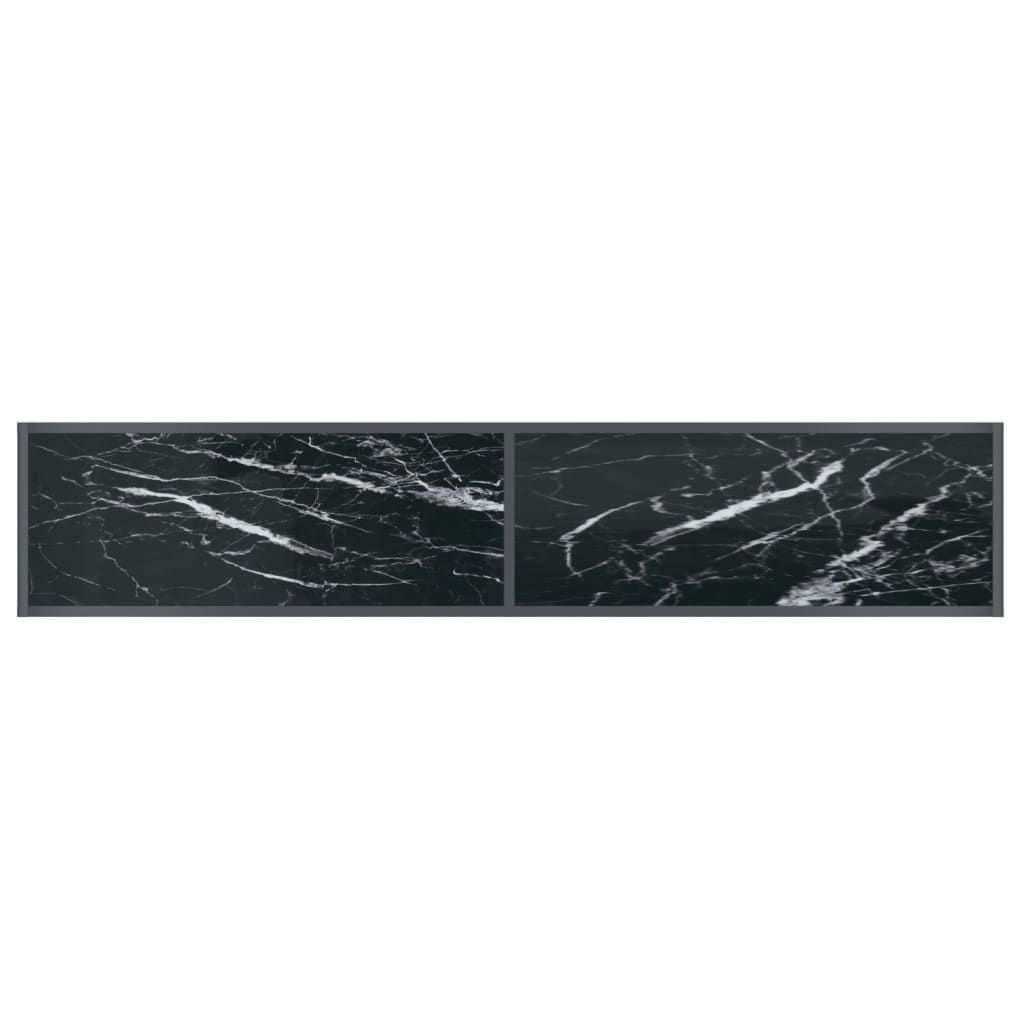 Wandtafel 80X35X75,5 Cm Gehard Glas Zwart 180 x 35 x 75.5 cm Zwart marmer