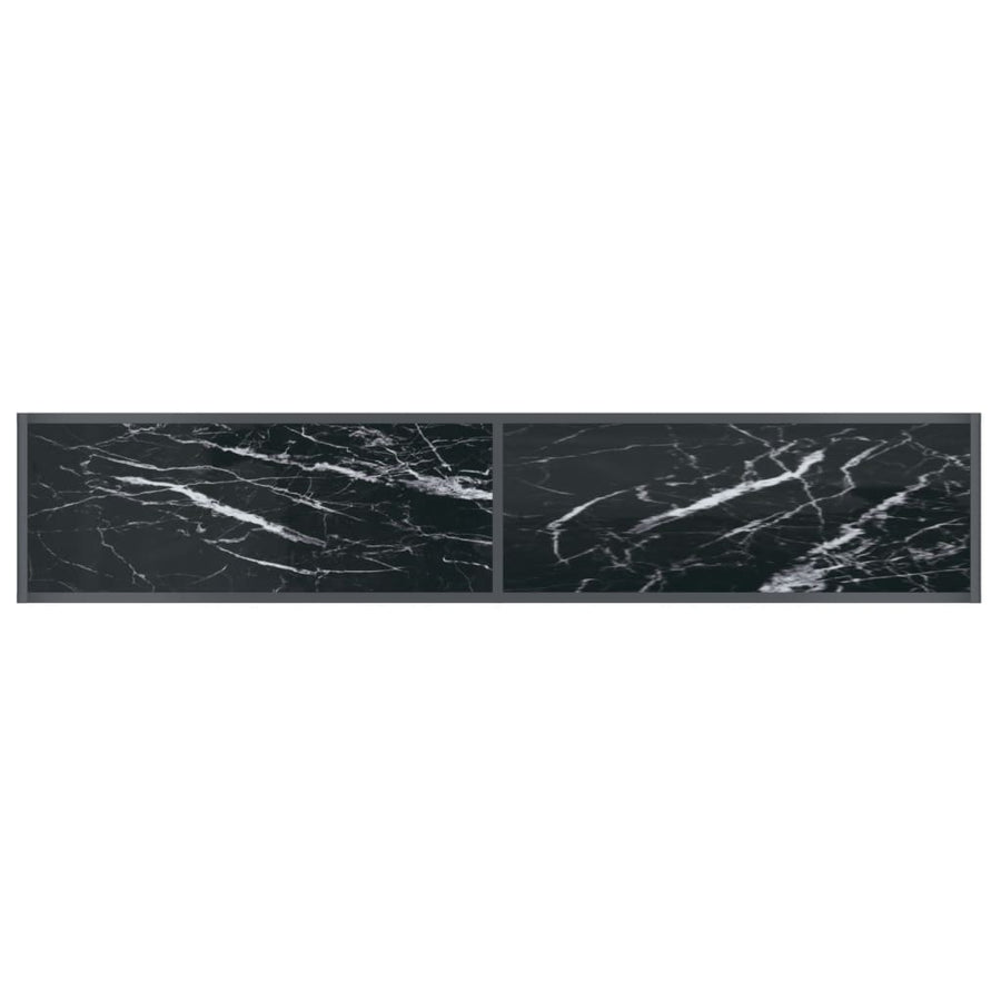 Wandtafel 80X35X75,5 Cm Gehard Glas Zwart 180 x 35 x 75.5 cm Zwart marmer