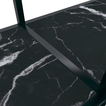 Wandtafel 80X35X75,5 Cm Gehard Glas Zwart 180 x 35 x 75.5 cm Zwart marmer