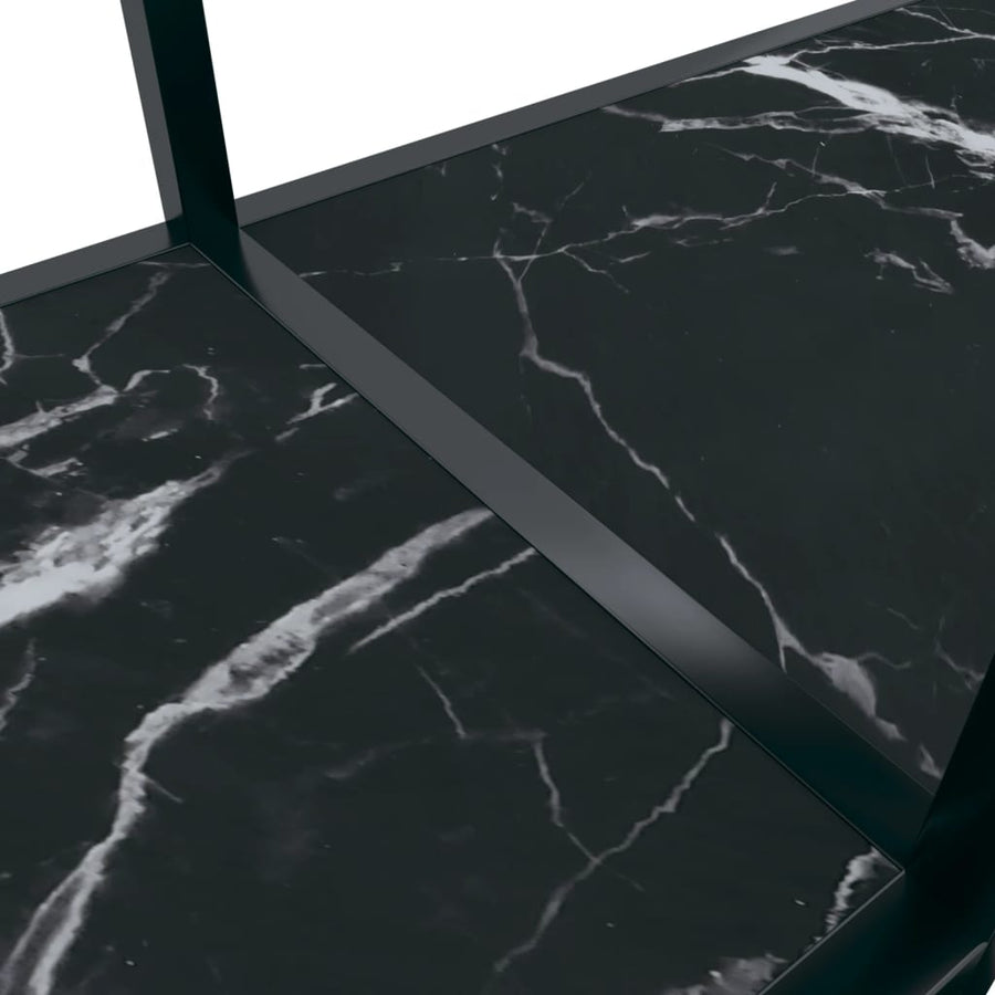 Wandtafel 80X35X75,5 Cm Gehard Glas Zwart 180 x 35 x 75.5 cm Zwart marmer