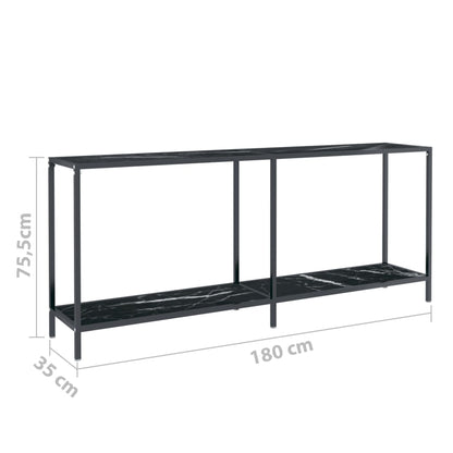 Wandtafel 80X35X75,5 Cm Gehard Glas Zwart 180 x 35 x 75.5 cm Zwart marmer
