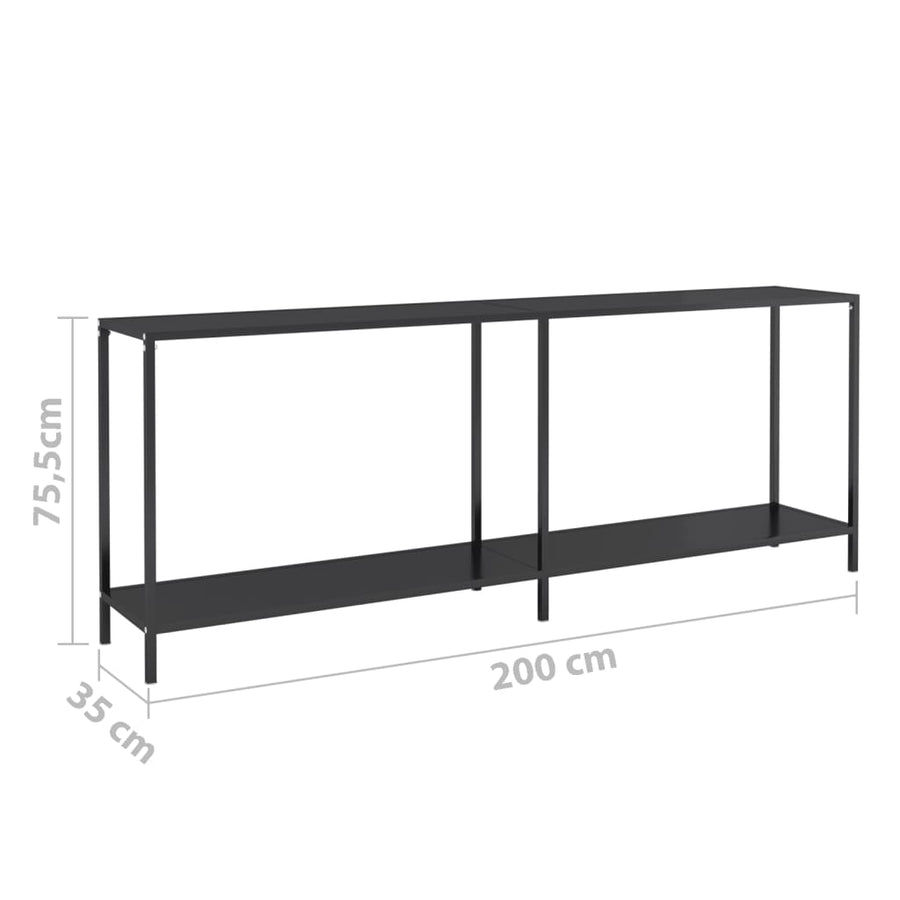 Wandtafel 200X35X75,5 Cm Gehard Glas 200 x 35 x 75.5 cm Zwart