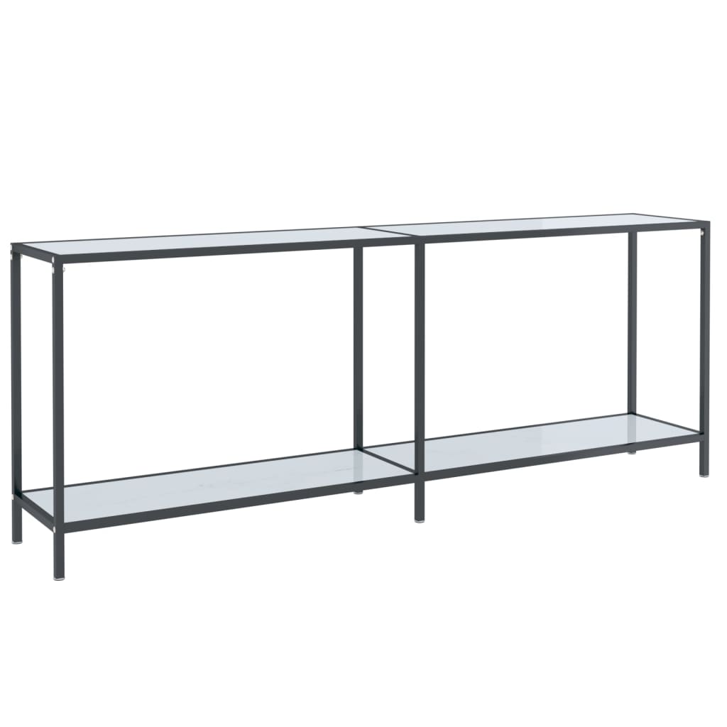 Wandtafel 200X35X75,5 Cm Gehard Glas Wit 200 x 35 x 75.5 cm Wit marmer