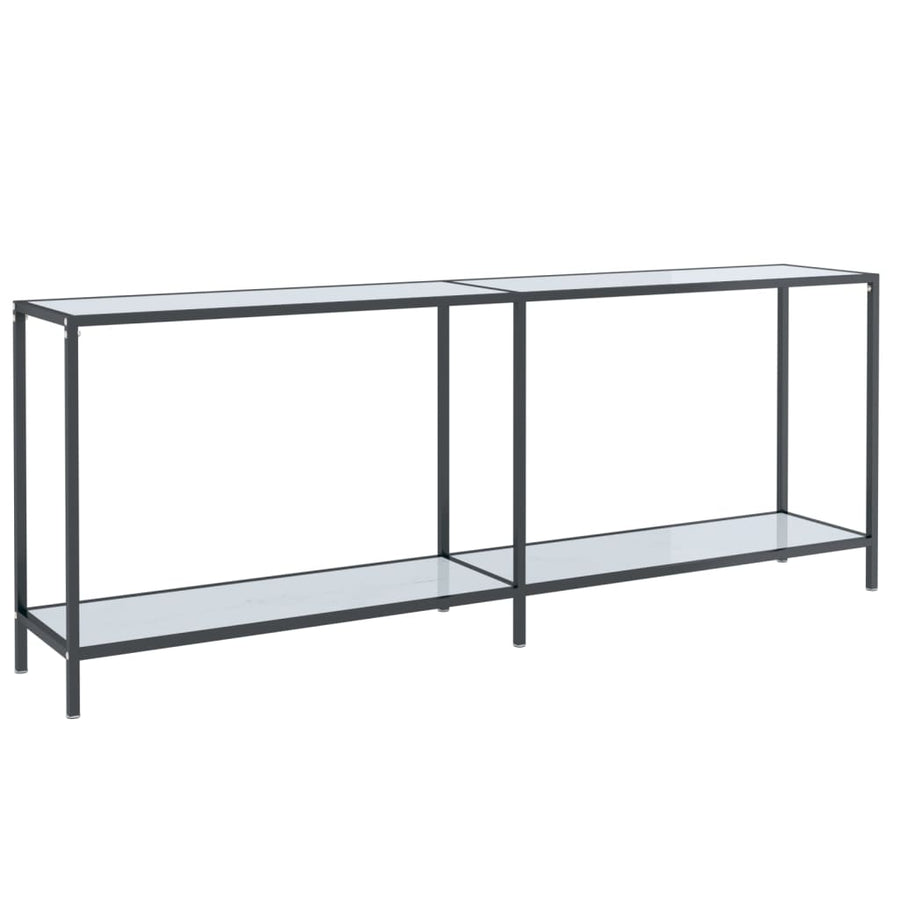 Wandtafel 200X35X75,5 Cm Gehard Glas Wit 200 x 35 x 75.5 cm Wit marmer