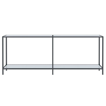 Wandtafel 200X35X75,5 Cm Gehard Glas Wit 200 x 35 x 75.5 cm Wit marmer