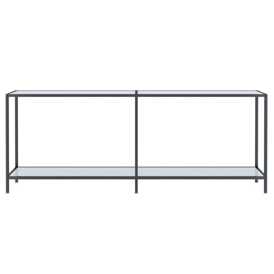 Wandtafel 200X35X75,5 Cm Gehard Glas Wit 200 x 35 x 75.5 cm Wit marmer