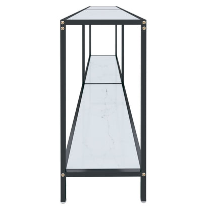 Wandtafel 200X35X75,5 Cm Gehard Glas Wit 200 x 35 x 75.5 cm Wit marmer