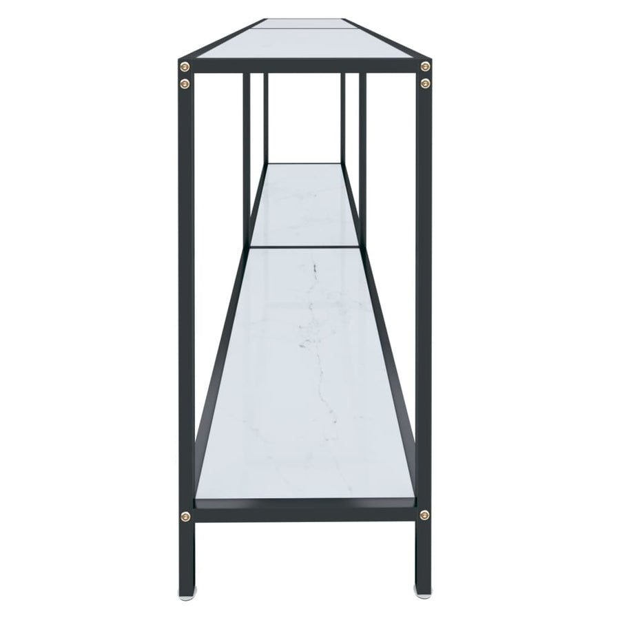 Wandtafel 200X35X75,5 Cm Gehard Glas Wit 200 x 35 x 75.5 cm Wit marmer