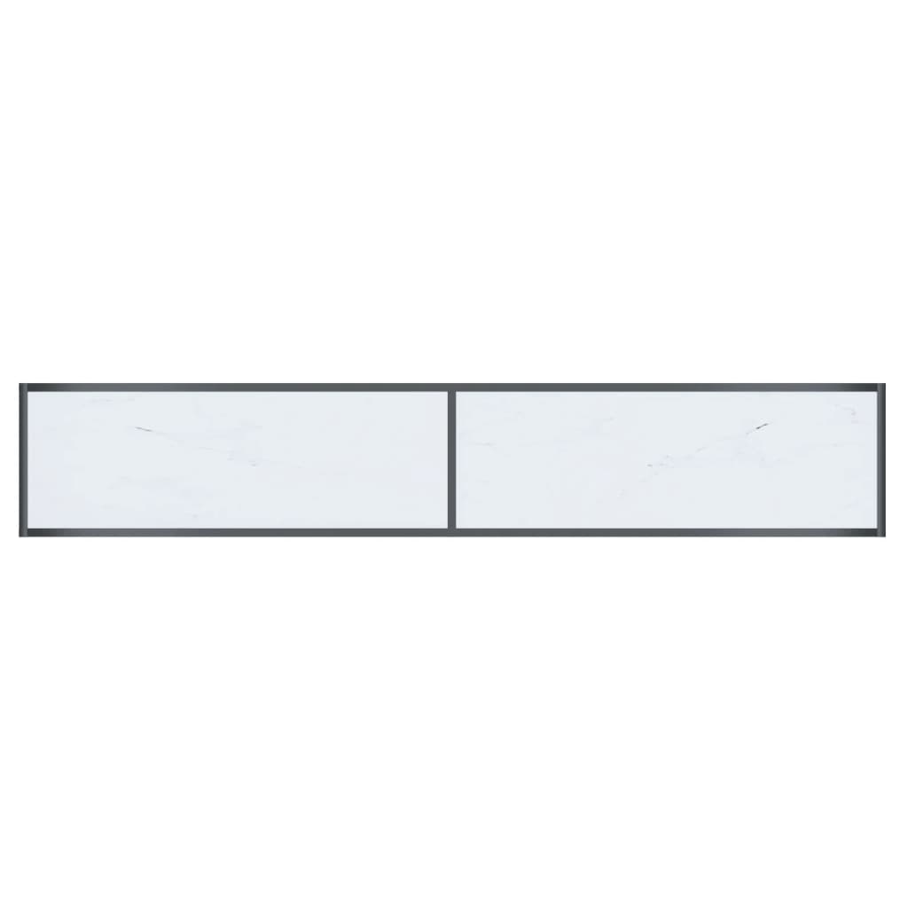 Wandtafel 200X35X75,5 Cm Gehard Glas Wit 200 x 35 x 75.5 cm Wit marmer