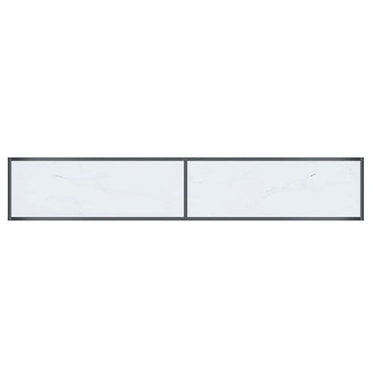 Wandtafel 200X35X75,5 Cm Gehard Glas Wit 200 x 35 x 75.5 cm Wit marmer