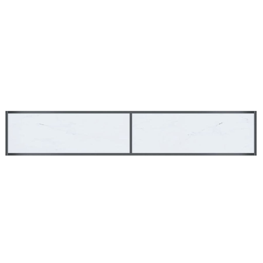 Wandtafel 200X35X75,5 Cm Gehard Glas Wit 200 x 35 x 75.5 cm Wit marmer