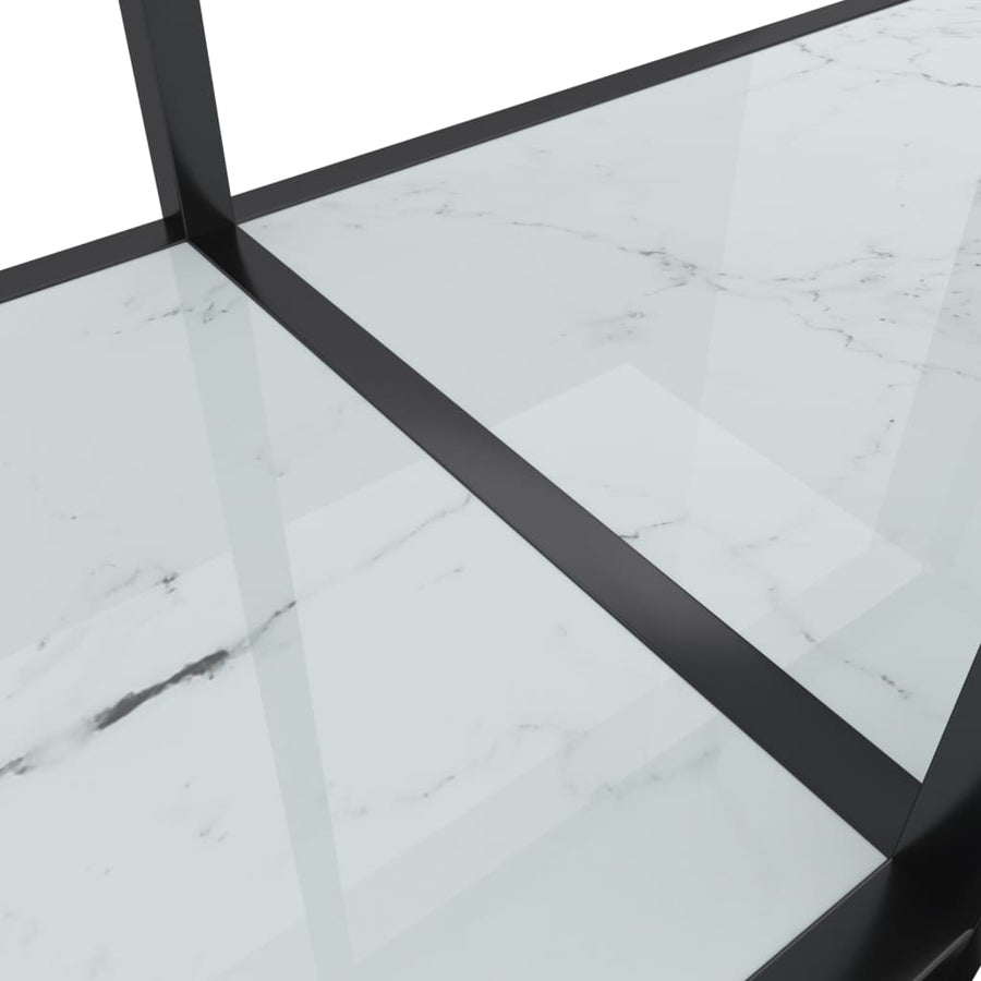 Wandtafel 200X35X75,5 Cm Gehard Glas Wit 200 x 35 x 75.5 cm Wit marmer