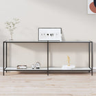 Console table 200x35x75.5 cm tempered glass white