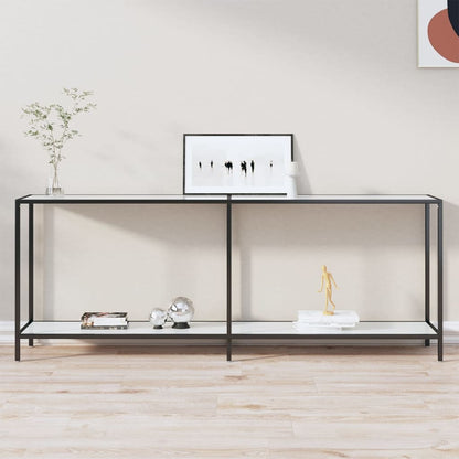 Wandtafel 200X35X75,5 Cm Gehard Glas Wit 200 x 35 x 75.5 cm Wit marmer