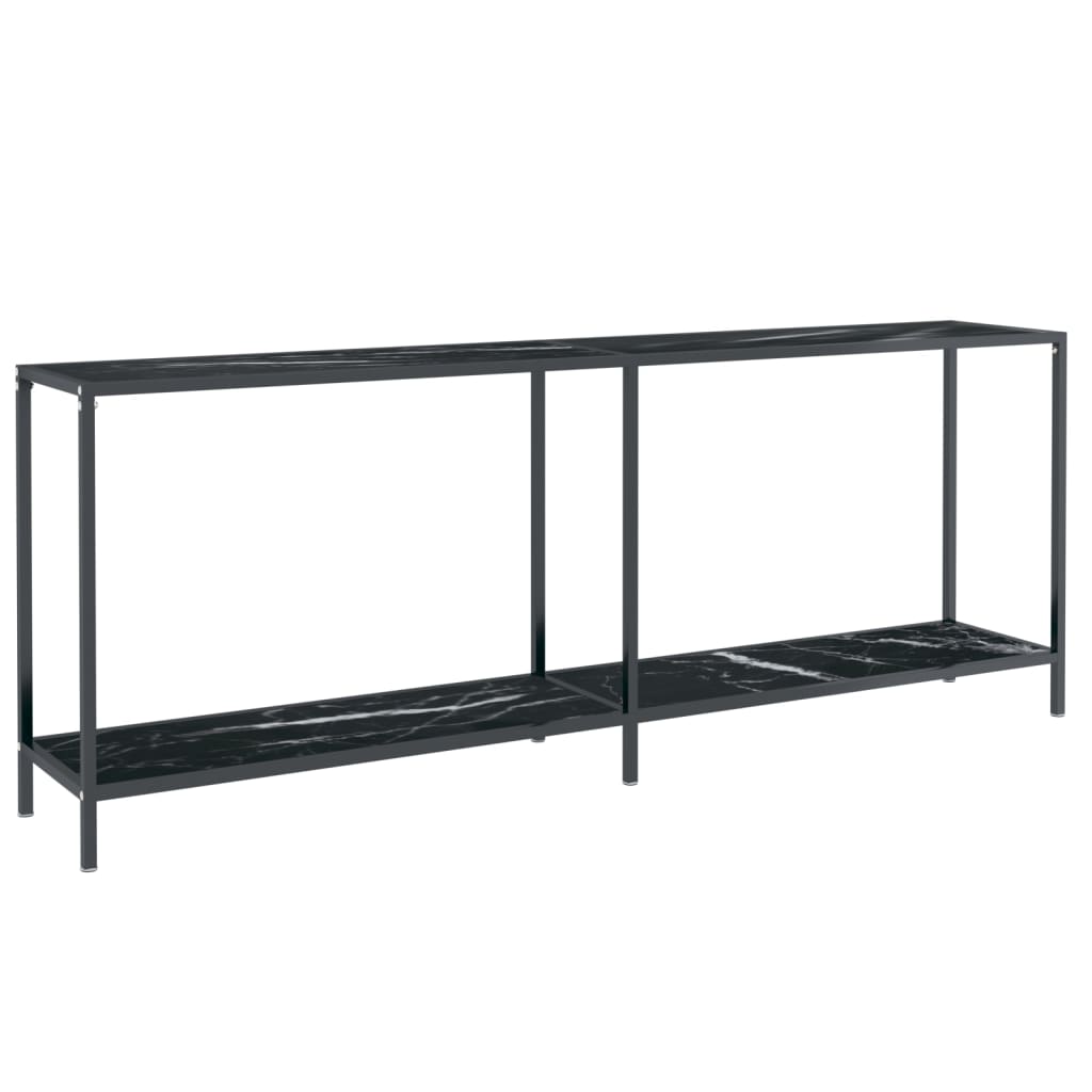 Wandtafel 200X35X75,5 Cm Gehard Glas Zwart 200 x 35 x 75.5 cm Zwart marmer