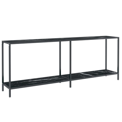 Wandtafel 200X35X75,5 Cm Gehard Glas Zwart 200 x 35 x 75.5 cm Zwart marmer