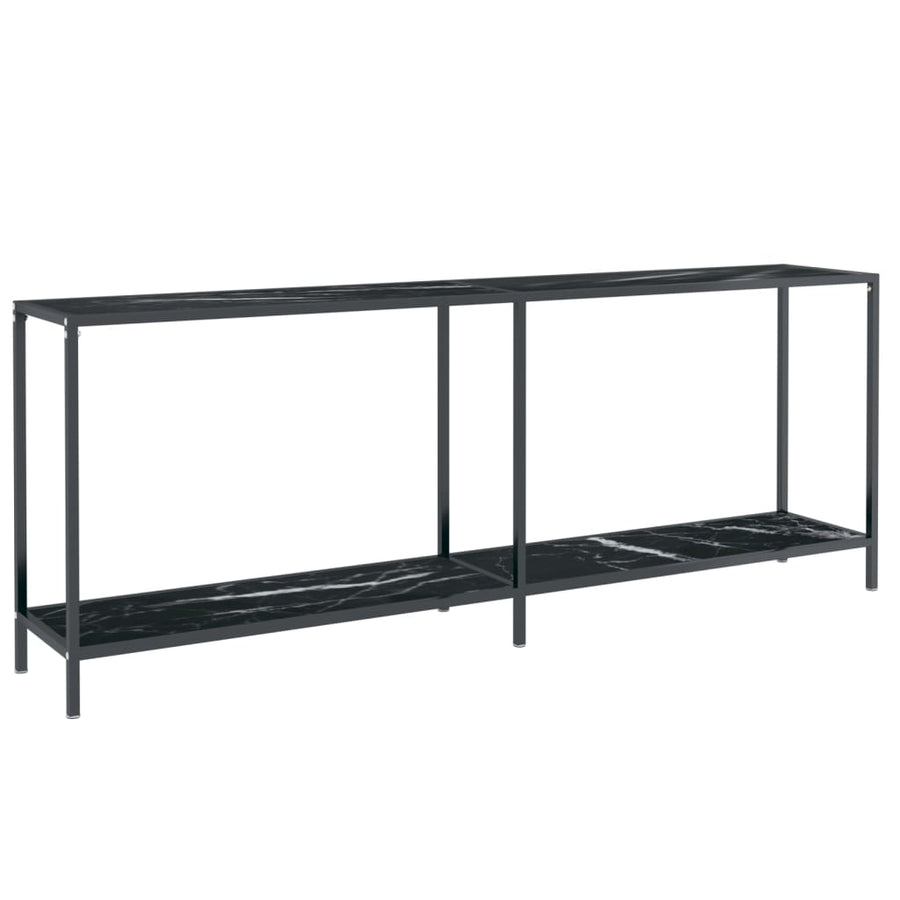 Wandtafel 200X35X75,5 Cm Gehard Glas Zwart 200 x 35 x 75.5 cm Zwart marmer