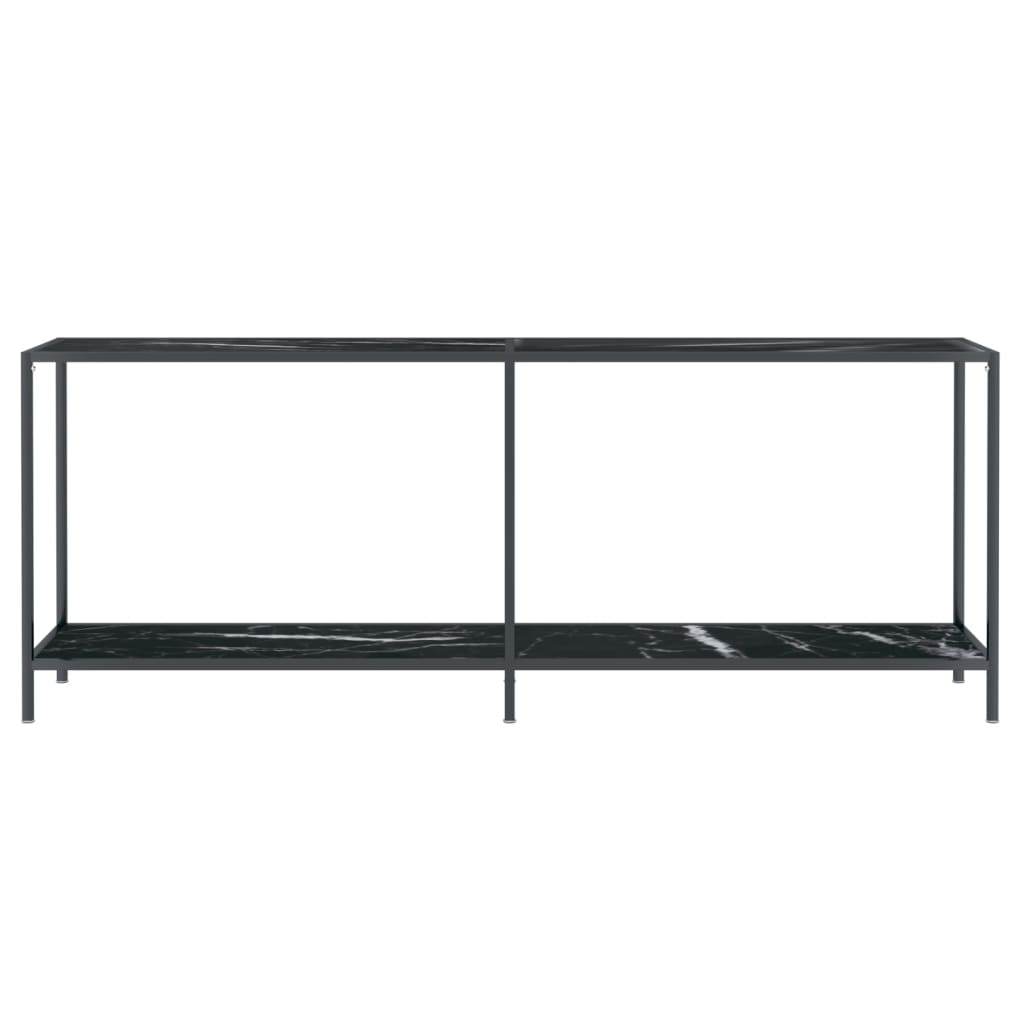 Wandtafel 200X35X75,5 Cm Gehard Glas Zwart 200 x 35 x 75.5 cm Zwart marmer