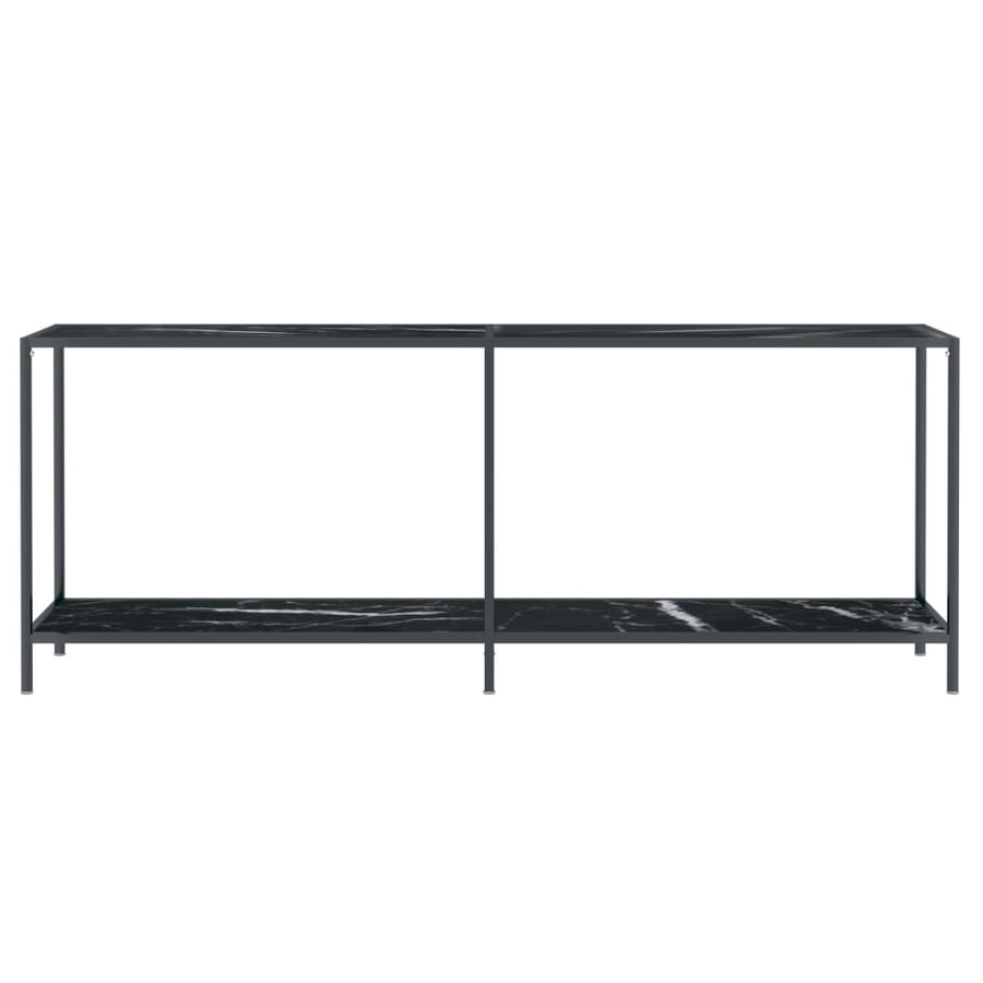 Wandtafel 200X35X75,5 Cm Gehard Glas Zwart 200 x 35 x 75.5 cm Zwart marmer