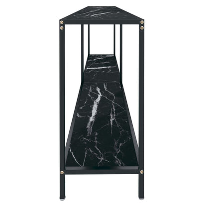 Wandtafel 200X35X75,5 Cm Gehard Glas Zwart 200 x 35 x 75.5 cm Zwart marmer