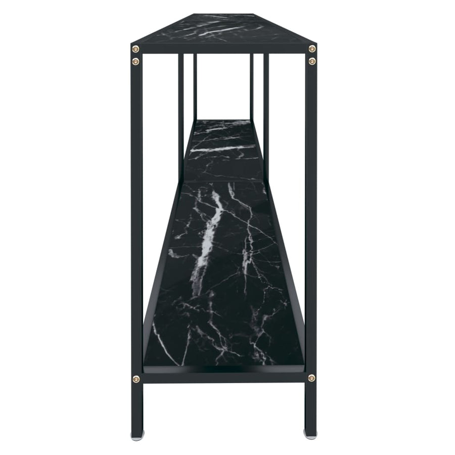 Wandtafel 200X35X75,5 Cm Gehard Glas Zwart 200 x 35 x 75.5 cm Zwart marmer
