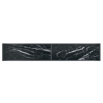 Wandtafel 200X35X75,5 Cm Gehard Glas Zwart 200 x 35 x 75.5 cm Zwart marmer