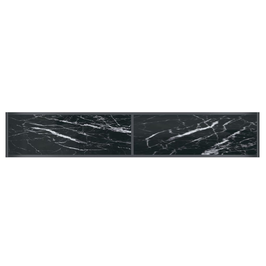 Wandtafel 200X35X75,5 Cm Gehard Glas Zwart 200 x 35 x 75.5 cm Zwart marmer