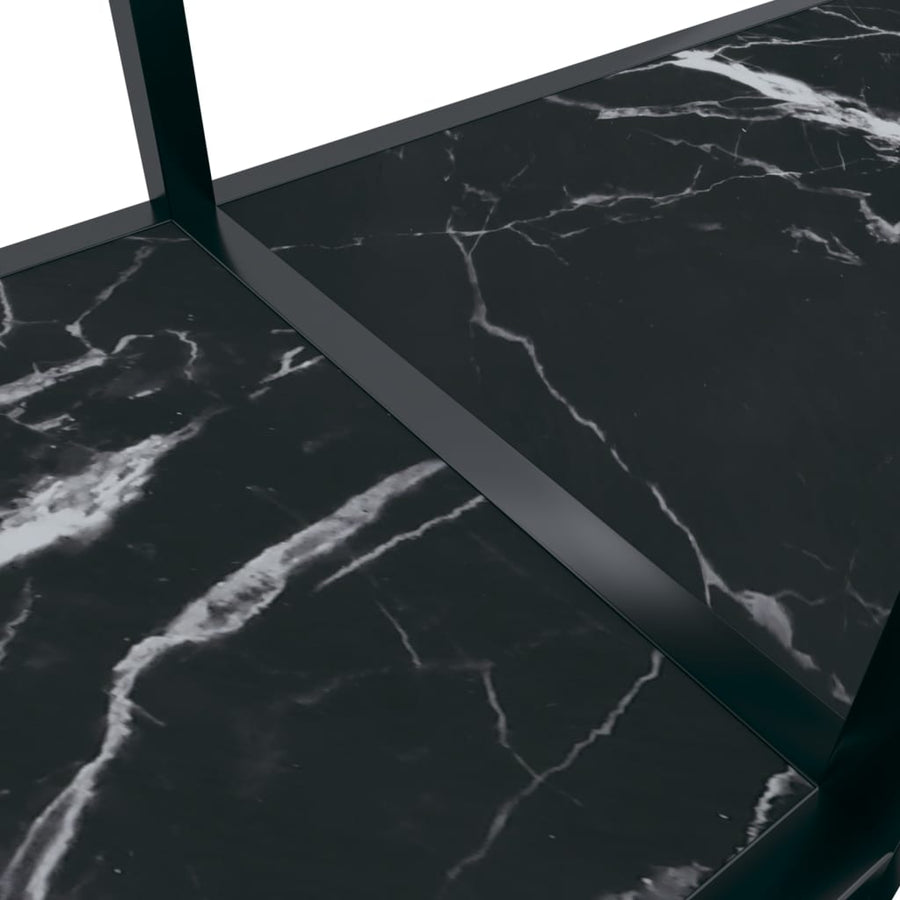 Wandtafel 200X35X75,5 Cm Gehard Glas Zwart 200 x 35 x 75.5 cm Zwart marmer