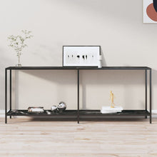 Wandtafel 200X35X75,5 Cm Gehard Glas Zwart 200 x 35 x 75.5 cm Zwart marmer