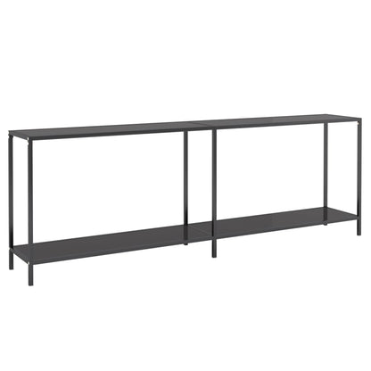 Wandtafel 220X35X75,5 Cm Gehard Glas Zwart 1 220 x 35 x 75.5 cm