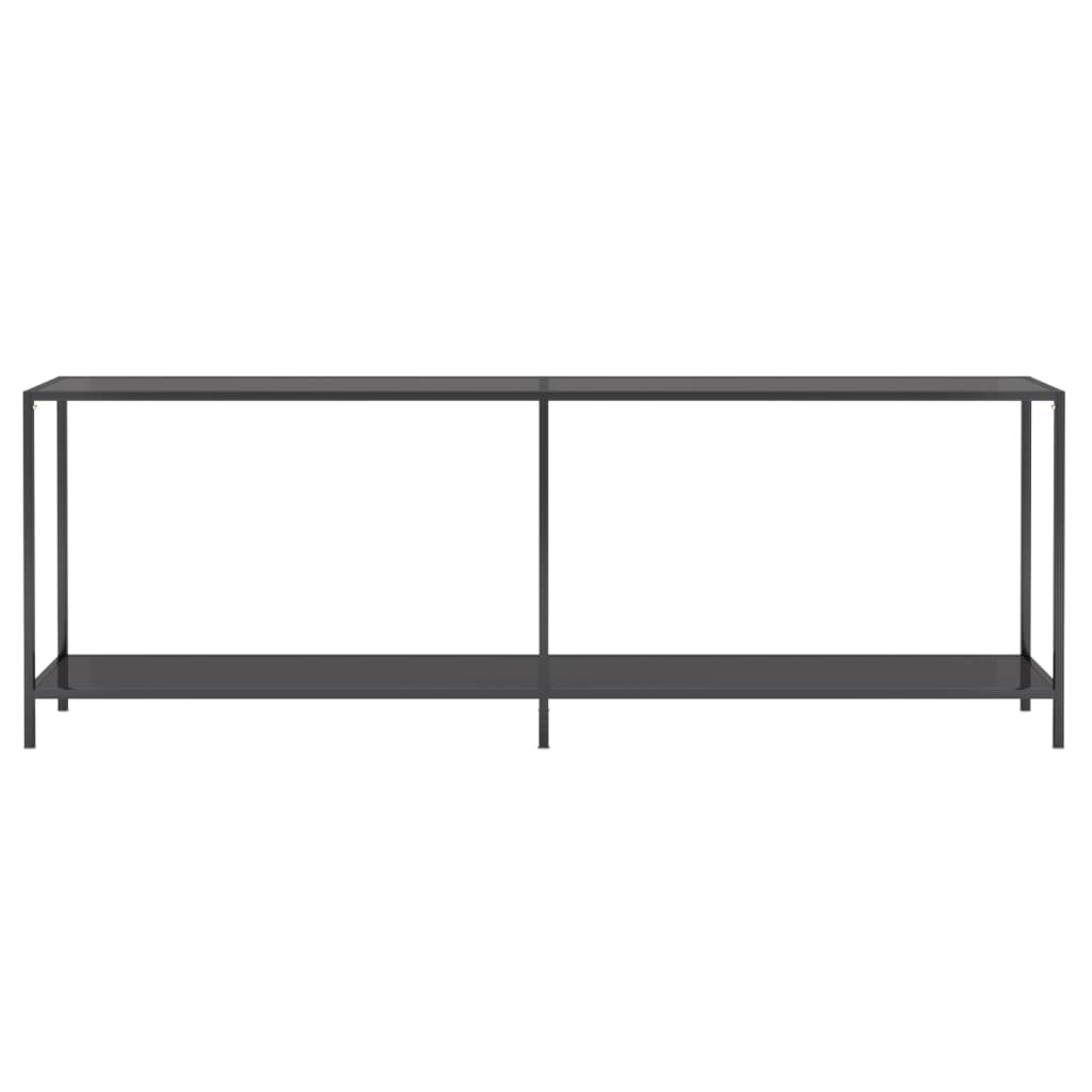 Wandtafel 220X35X75,5 Cm Gehard Glas Zwart 1 220 x 35 x 75.5 cm