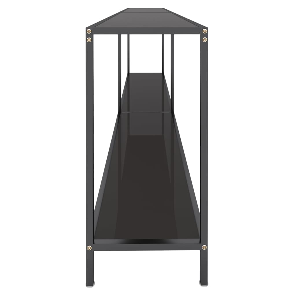 Wandtafel 220X35X75,5 Cm Gehard Glas Zwart 1 220 x 35 x 75.5 cm