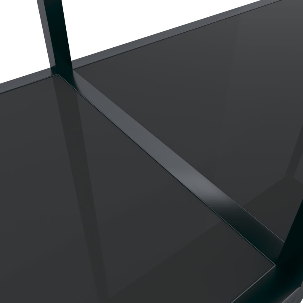 Wandtafel 220X35X75,5 Cm Gehard Glas Zwart 1 220 x 35 x 75.5 cm