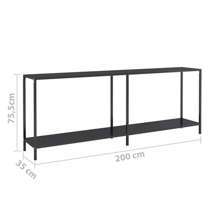 Wandtafel 220X35X75,5 Cm Gehard Glas Zwart 1 220 x 35 x 75.5 cm