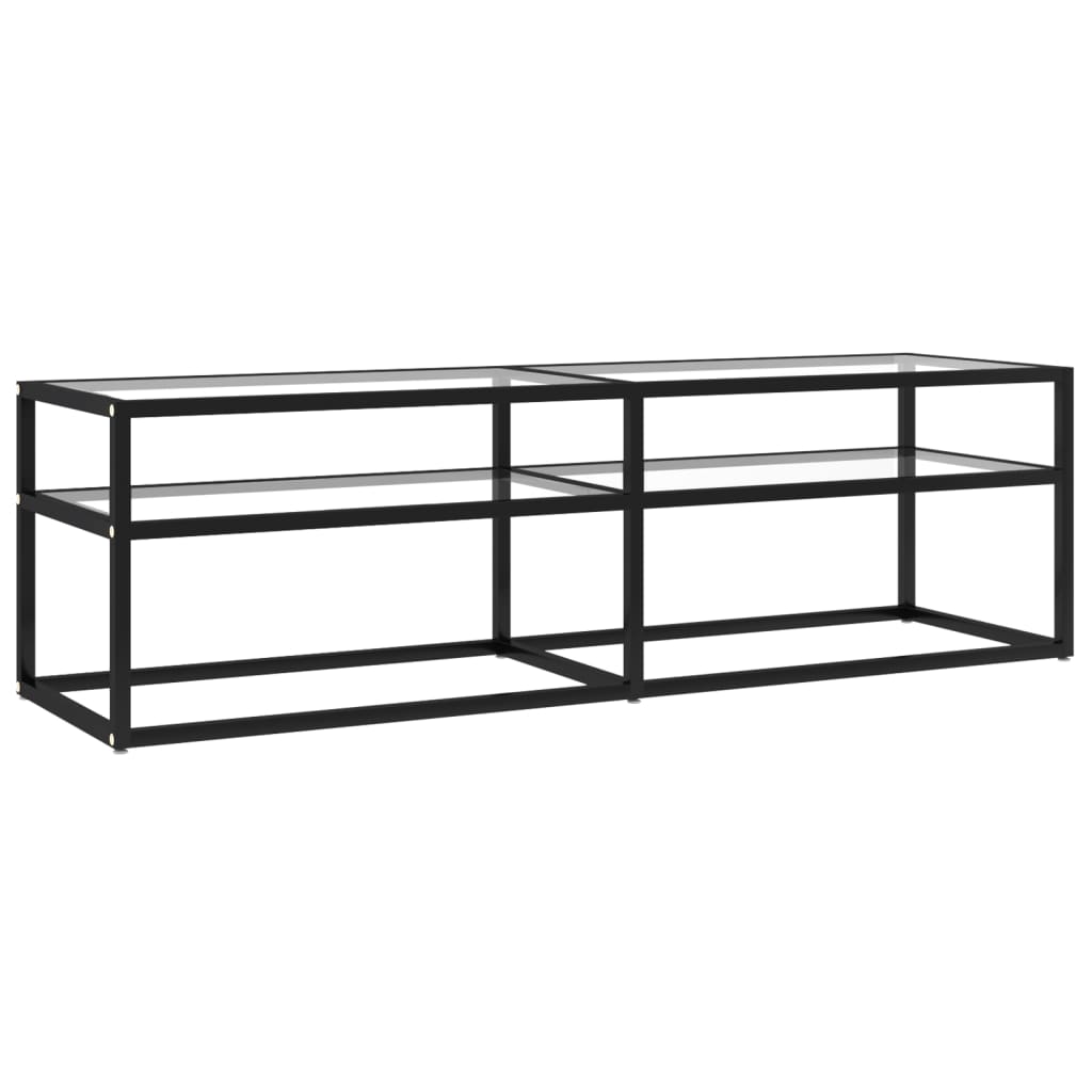 Tv-Meubel 40X40X40,5 Cm Gehard Glas 140 x 40 x 40.5 cm Zwart en transparant