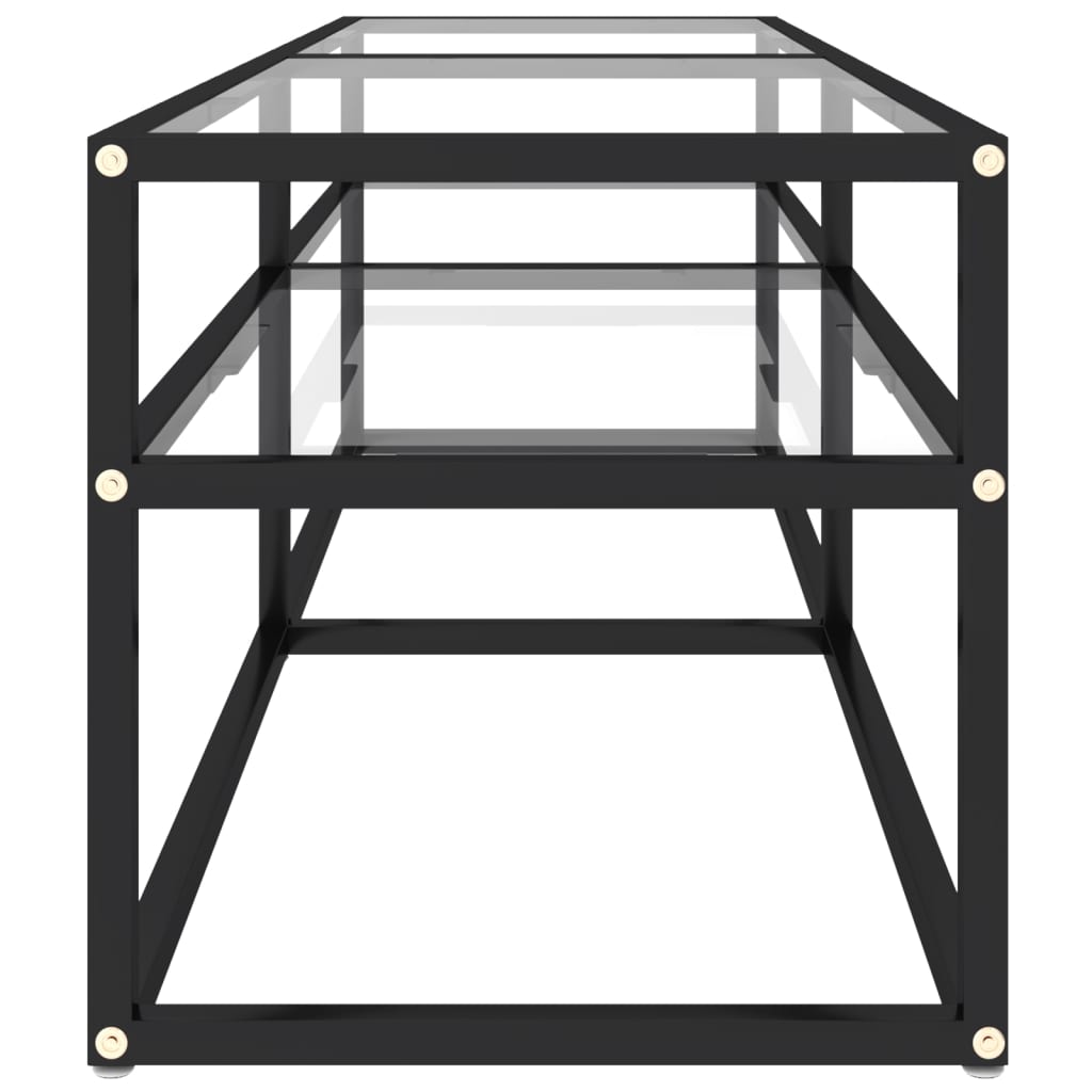 Tv-Meubel 40X40X40,5 Cm Gehard Glas 140 x 40 x 40.5 cm Zwart en transparant