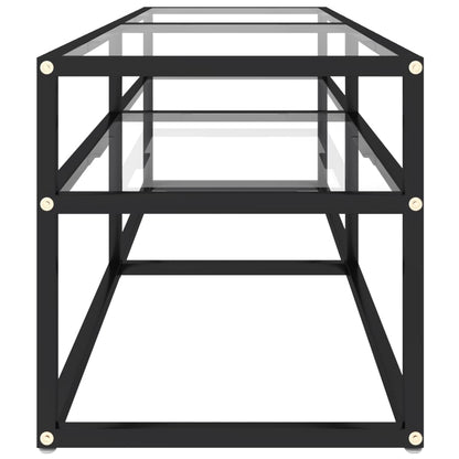 Tv-Meubel 40X40X40,5 Cm Gehard Glas 140 x 40 x 40.5 cm Zwart en transparant