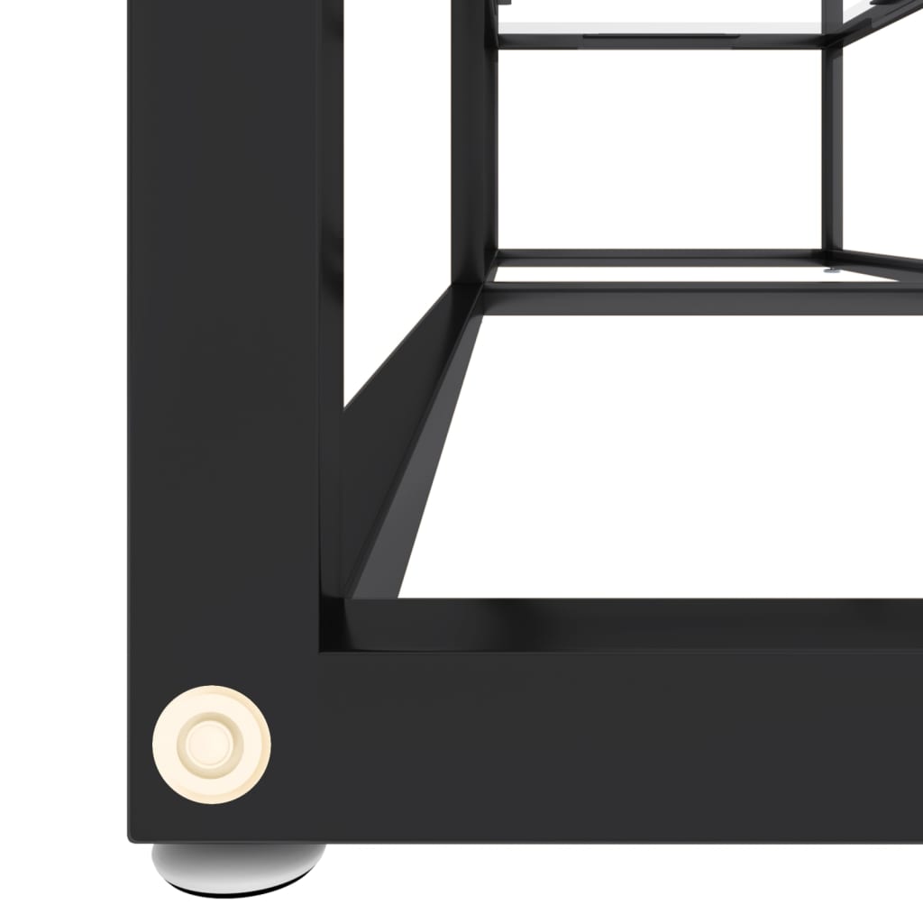 Tv-Meubel 40X40X40,5 Cm Gehard Glas 140 x 40 x 40.5 cm Zwart en transparant