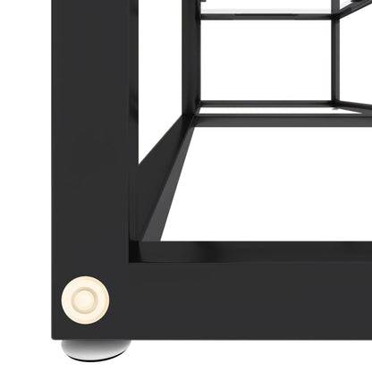 Tv-Meubel 40X40X40,5 Cm Gehard Glas 140 x 40 x 40.5 cm Zwart en transparant