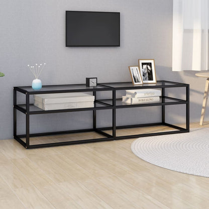 Tv-Meubel 40X40X40,5 Cm Gehard Glas 140 x 40 x 40.5 cm Zwart en transparant