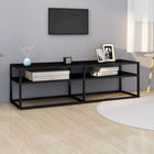 Tv-meubel 140x40x40,5 cm glas zwart